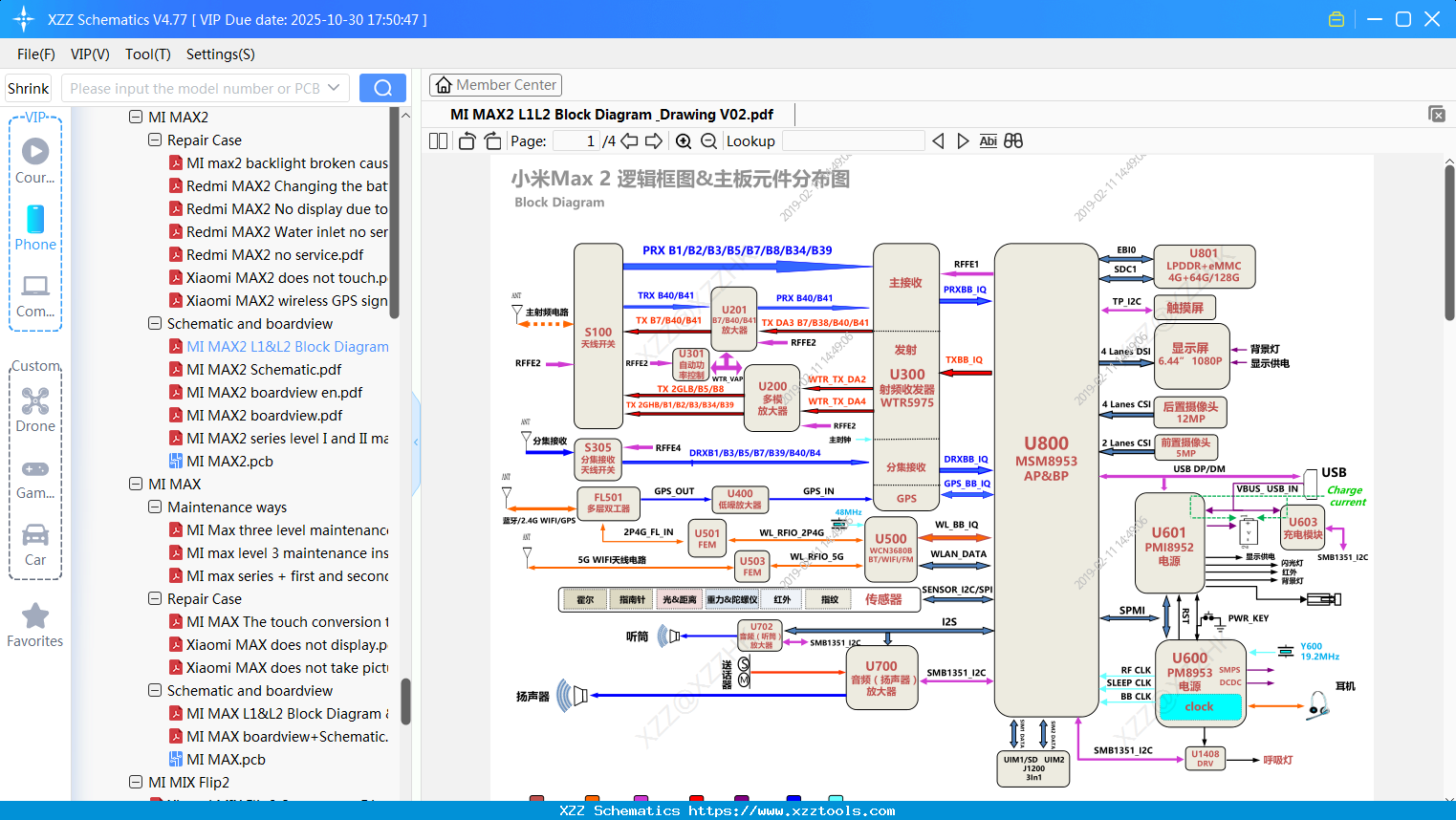 Xiaomi MI MAX2 L1&L2 Block Diagram & Drawing V02